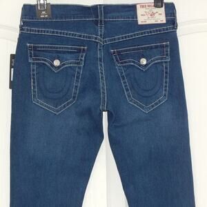 True Religion GENO Flap Relaxed Slim Medium Lagoon Wash Jeans Men's 36x30 NWT